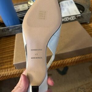 Anthropologie White Heels with Stiletto Design and Smooth Leather Sole
